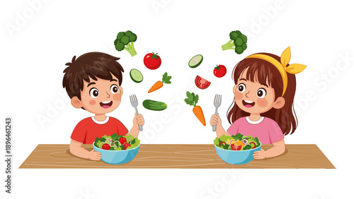 Children Enjoying Healthy Snacks