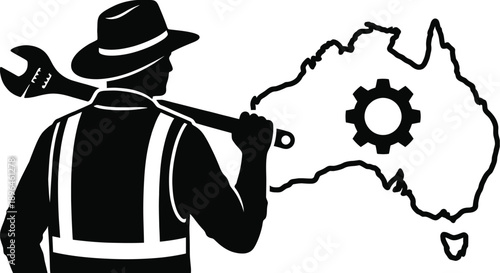 Construction worker wearing high visibility safety vest illustration