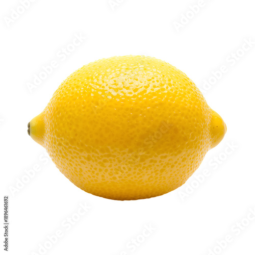 Bright Yellow Lemon Placed on a White Background With Clear Light Shining on ...