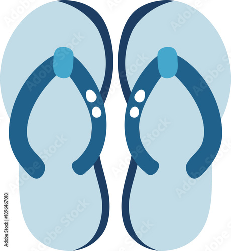 cute beach flip flop sandals shoes vector cartoon illustration