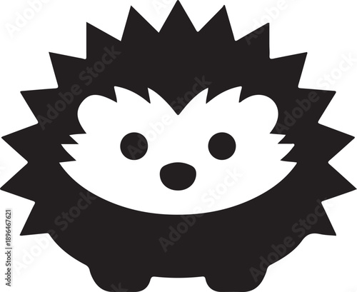 Black and white cartoon face with spiky hair and a heart-shaped forehead