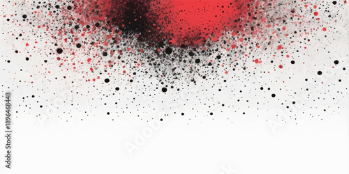 Abstract watercolor background featuring red paint splashes and ink splatters with a grunge texture design on a white paper illustration