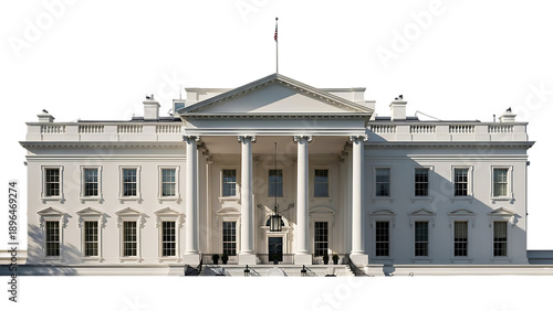 The white house isolated on transparent background