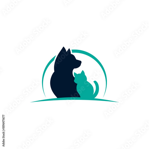 Cat Silhouette Logo Design Element.