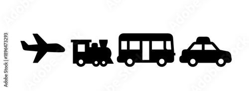 Public Transport and Global Travel Vehicle Icons