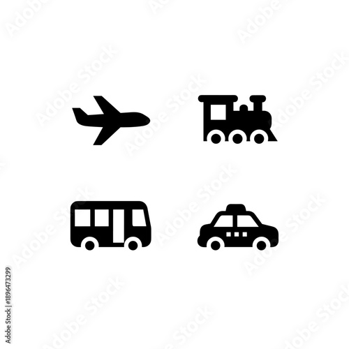 transportation icons set