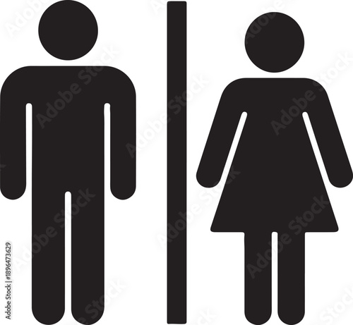 Restroom icons silhouette vector set.
