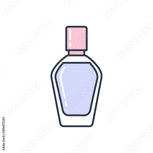 Vector illustration of perfume bottle on white background, showcasing elegant design and fragrance