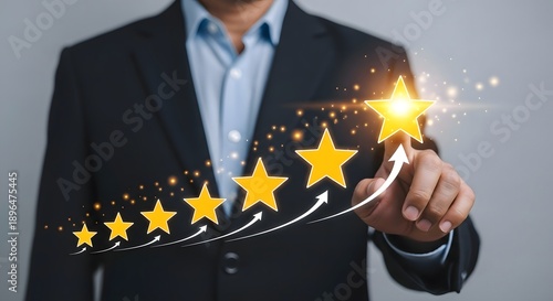 Rating stars customer satisfaction business excellence quality service achievement success rate