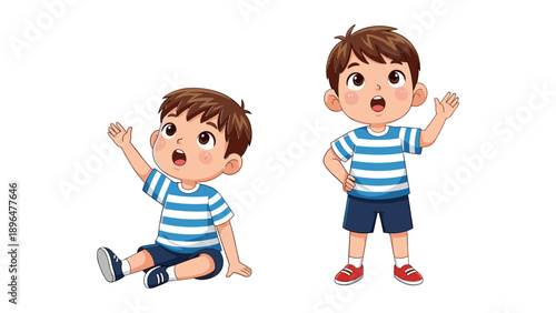 Happy Boys Playing and Dancing