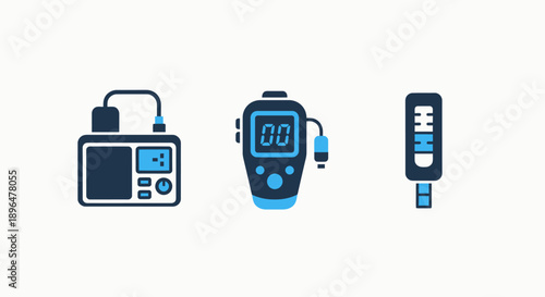 Collection of electronic devices: a meter, a digital counter, and a USB device, representing measurement and technology.