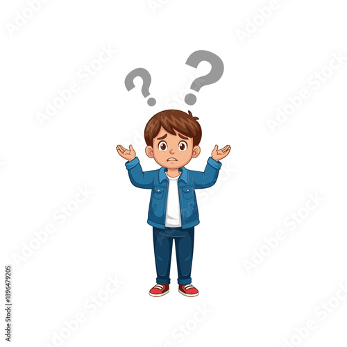 Confused Businessman in Suit with Question Marks