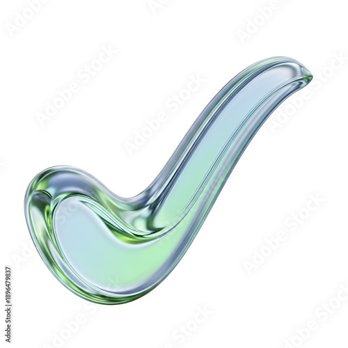 Wallpaper Mural A shiny clear glass hook shaped object on a black background Torontodigital.ca