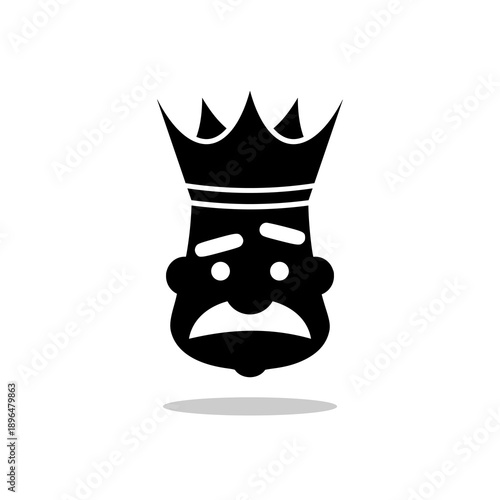 King and crown icon with shadow