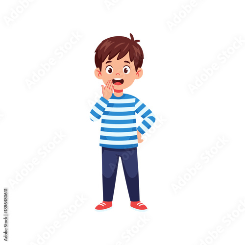 Happy Boy in Striped Shirt