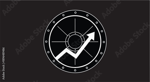 Financial growth and security concept with rising arrow