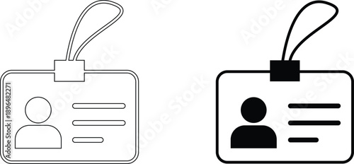 ID card line icon, security card vector illustration with editable stroke for business.