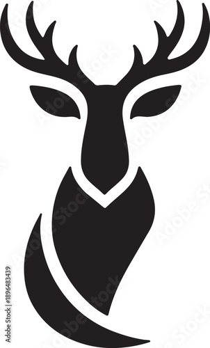 Stag head silhouette logo