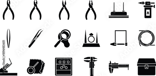 A set of essential tools and equipment for jewelry making and repair