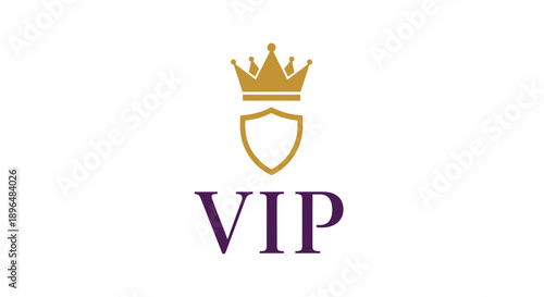 VIP logo with crown and shield symbolizing exclusivity and prestige.