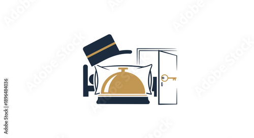 Luxury Hotel Room Service with Cloche and Top Hat.