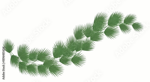 Green Pine Needles Garland Decoration.