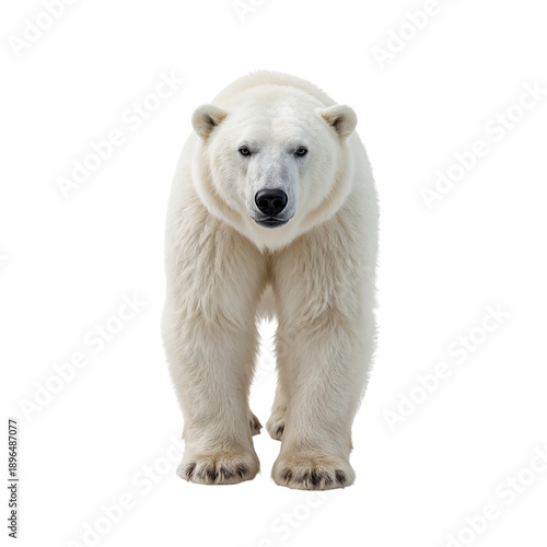 Polar Bear Stands in Front of Camera in a Snowy Area During Daylight Hours
