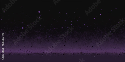 Luminous rain drops on a dark window glow like magic stardust against a black cosmic background of shimmering purple nebula particles and distant galaxy light