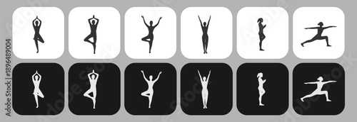Comprehensive Wellness and Sustainability Icon Mega Bundle, Yoga Poses Silhouettes, Mindfulness Meditation, Green Technology, Electric Mobility, Renewable Energy, and Circular Economy Recycling.