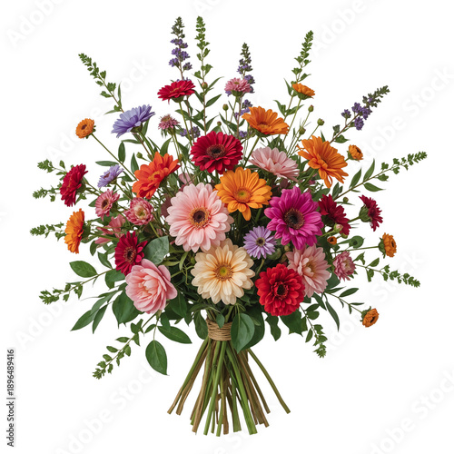 Bouquet of Assorted Flowers Arranged for Display on a Table at a Bright Locat...