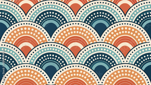 Vibrant abstract geometric pattern with colorful rounded shapes