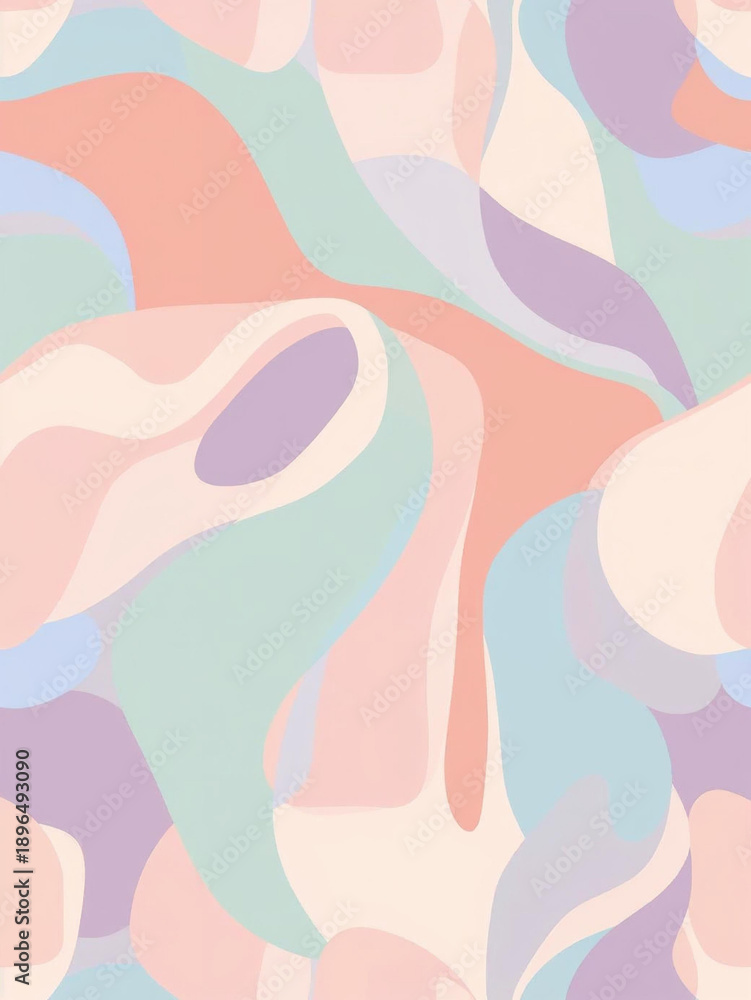 Naklejka premium Abstract organic shapes pattern illustration, seamless composition