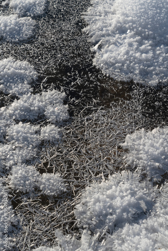 Natural formations in the ice.