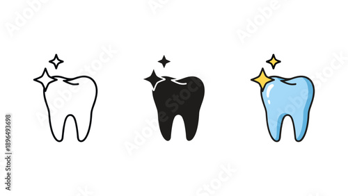 Dental health stages illustration with decayed and healthy teeth icons
