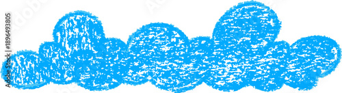 Hand-drawn cloud doodles with soft crayon texture for kids designs, nursery decor or playful sky-themed illustrations with pastel pen.