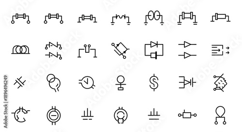 Simple vector icon set featuring a professional zodiac signs collection for web and business design illustration