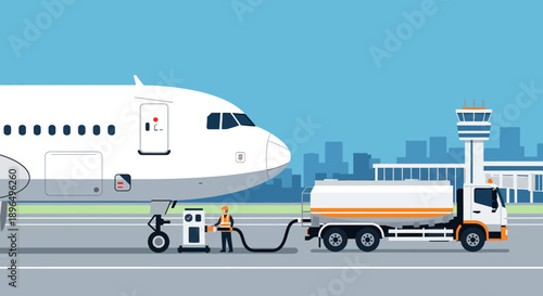 A passenger jet airplane travels across the airport road as a modern transport aircraft for aviation business and high speed flight travel under the sky