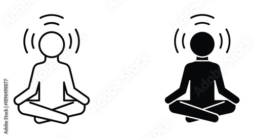 Meditating Figures in Lotus Position with Vibrating Energy Aura
