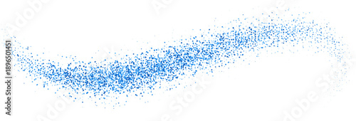 Winter wind with falling snow. Cold wave of frost with blue powder of stipple elements. Abstract dusty textured freeze. Fresh breathe illustration