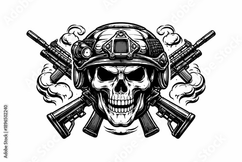 Skull Soldier Military Emblem