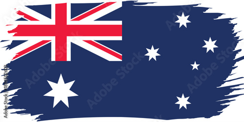 Flag of Australia. Australian national symbol in official colors. Template icon. Abstract vector background.