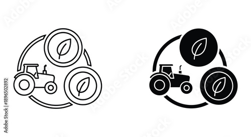Hand drawn tractor engine pistons illustration set black and white line art farming machinery vintage mechanical parts isolated sketch
