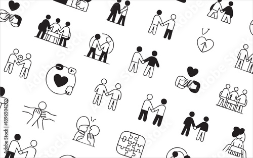 Teamwork  and cooperative work symbol