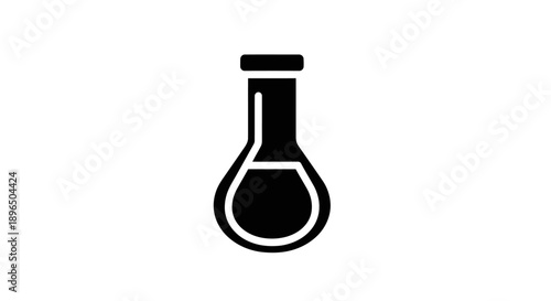 Erlenmeyer Flask Laboratory Glassware Icon Representing Science, Experiment, and Research on an Isolated White Background