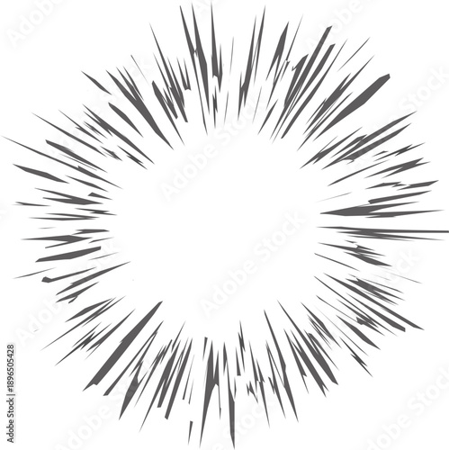 Comic speed lines effect. Cartoon manga book radial burst. Action graphic of bomb explosion with energy rays and sparks. Anime blast boom end roar abstract stripes