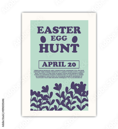 Happy easter day hunt you egg flyer for easter day