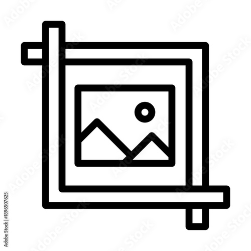 Crop Image Tool Outline Icon