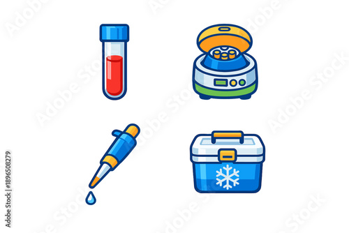 Laboratory equipment used for sample testing and analysis in a scientific research setting at a medical facility during regular working hours