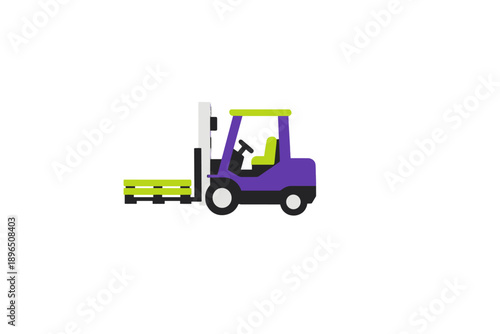 Forklift moves pallet in warehouse during work hours
