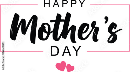 Happy mother's day greeting card with hearts